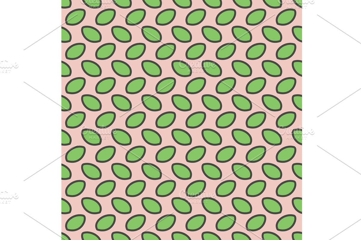 Leaves seamless pattern. Green on, an Object Illustration by Valerie Bodnar