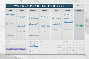 Weekly Desk Planner 2024 Template