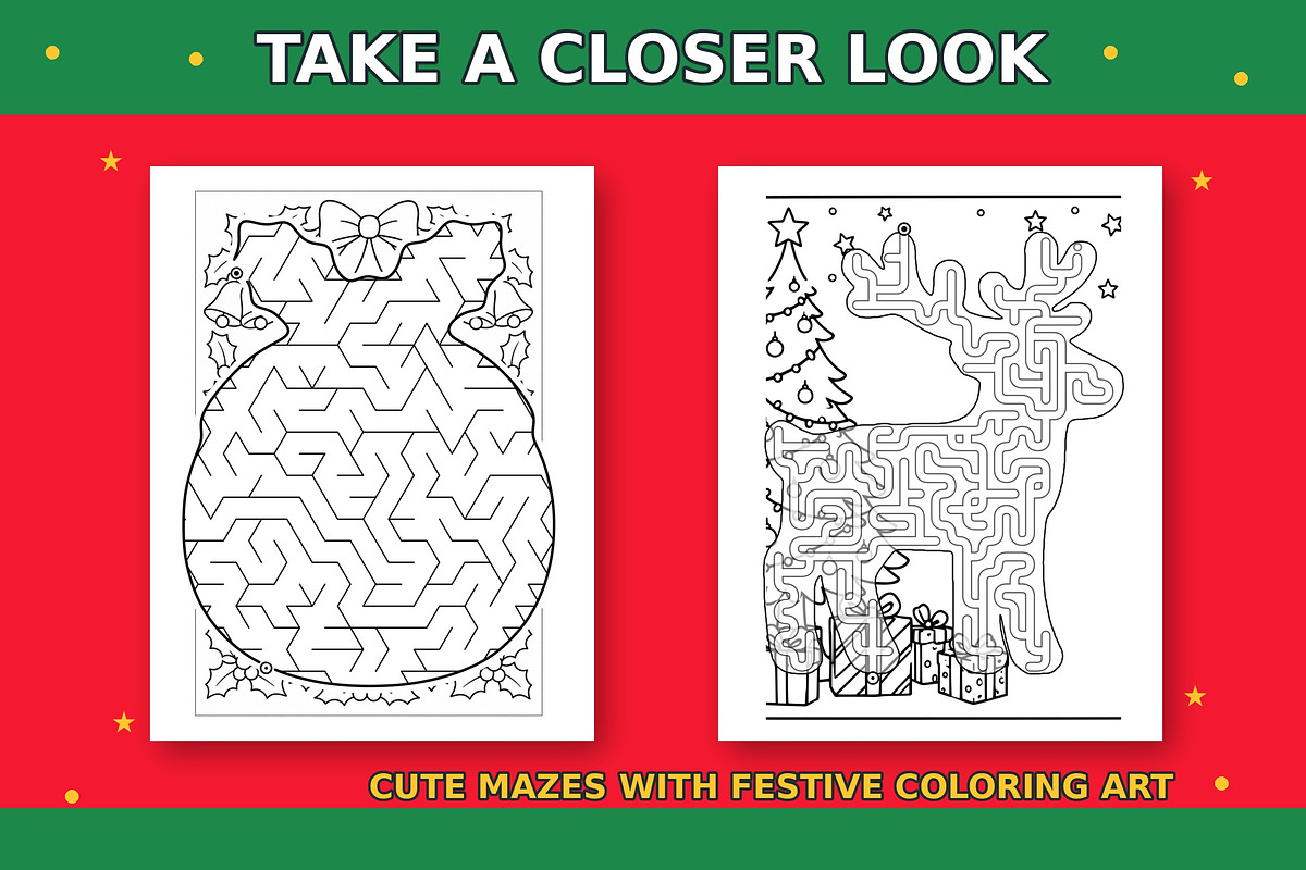 60 Christmas Mazes for Kids, a Seasonal Illustration by Dreamy Little Graphics (Photo 7 of 7)