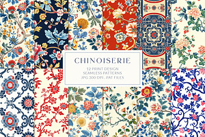 Chinoiserie Floral Seamless Pattern