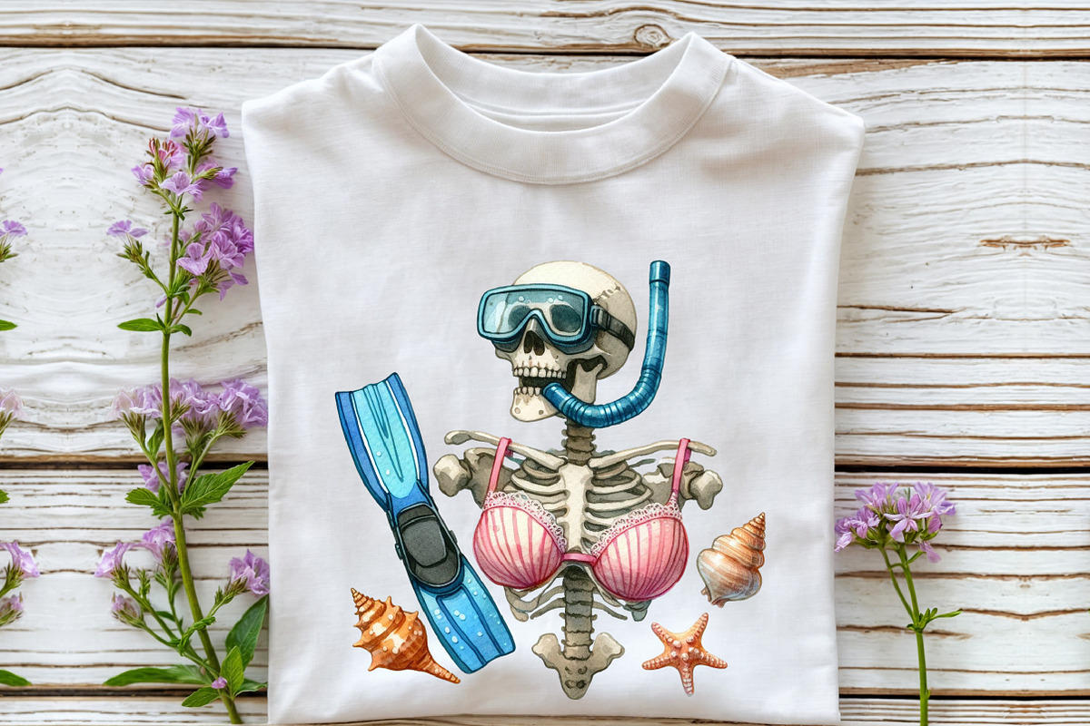 Funny Summer Skeleton Clipart, an Illustration by Rose Art (Photo 6 of 7)