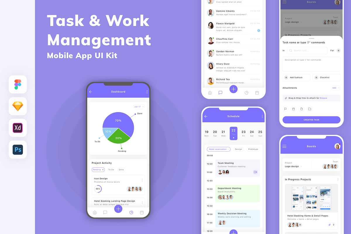 Task & Work Management App UI Kit, an UI Kit Template by uicube