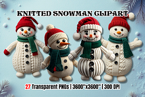 Winter Snowman Clipart Pack