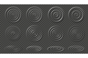 Water ripples. Transparent ripple, an Illustration by winwin.art