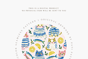 Seamless Cute Cat and Fish Pattern, a Pattern Graphic by Pati Charm Studio (Thumbnail 4 of 6)