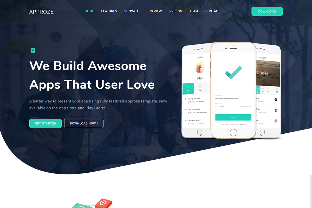 Approze - App Landing Template, a Bootstrap Template by shreethemes (Photo 3 of 6)