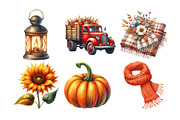 Watercolor Autumn Splendor Clipart, an Illustration by Daily.Designs (Thumbnail 2 of 5)
