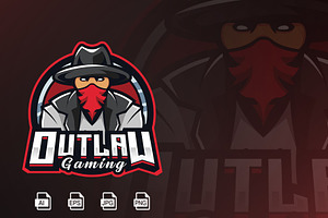 Outlaw Mascot Logo Template