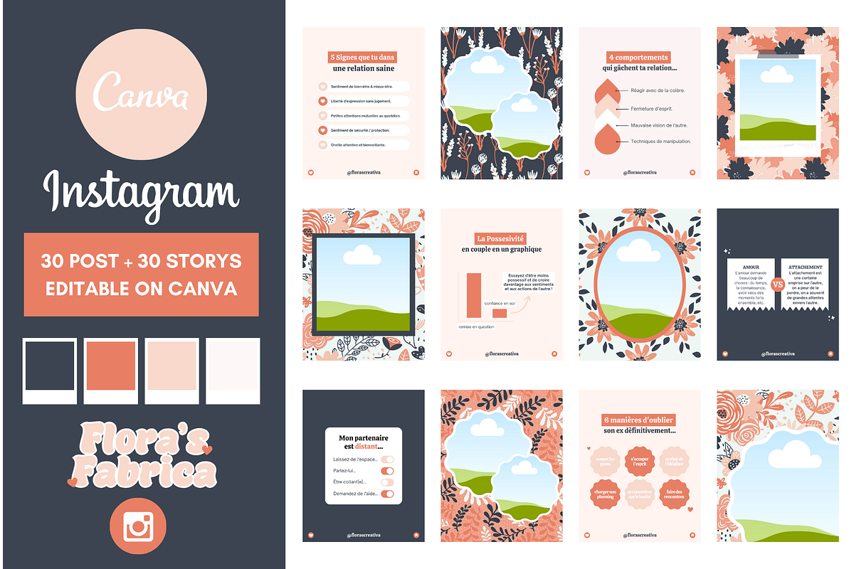 Instagram Business Templates CANVA, a Social Media Template by florasfabrica (Photo 2 of 6)