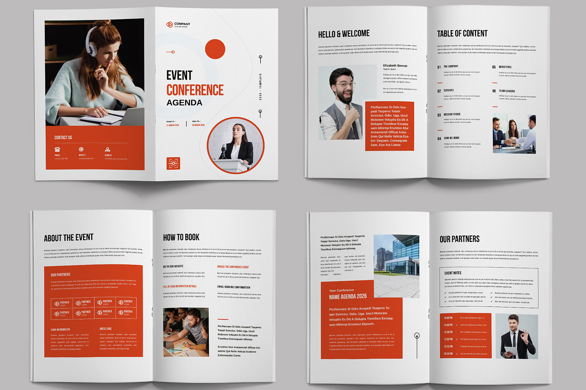 Conference Agenda Schedule Guide, a Brochure Template by ContestDesign (Photo 2 of 3)