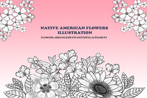 Native American Flowers Illustration