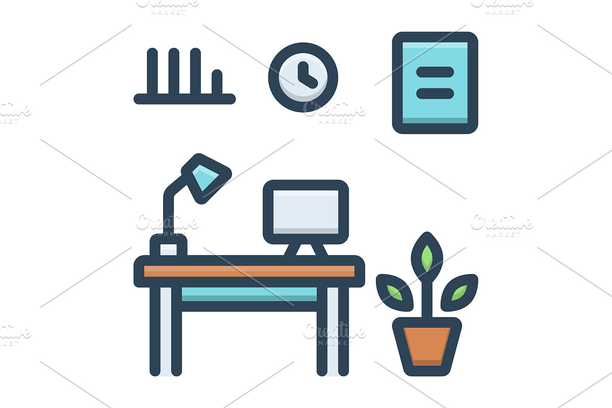 Home office color icon, a Duotone Icon by Creative priyanka