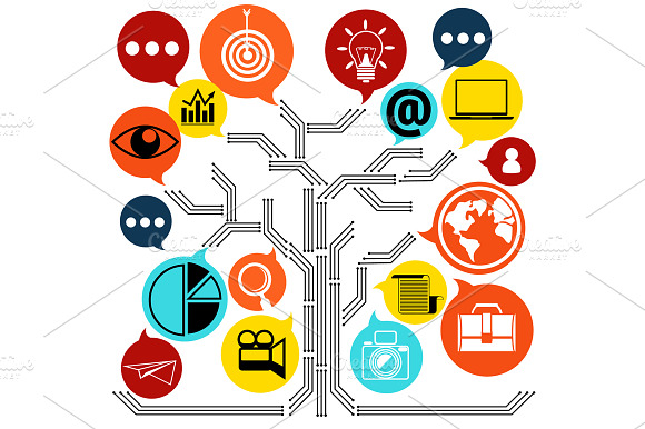 Scheme Of Web Contact And Business