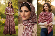 Red floral Paisley patterns, a Pattern Graphic by ThaiByGaew (Thumbnail 3 of 3)