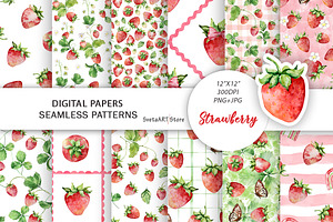 Strawberry Seamless Patterns