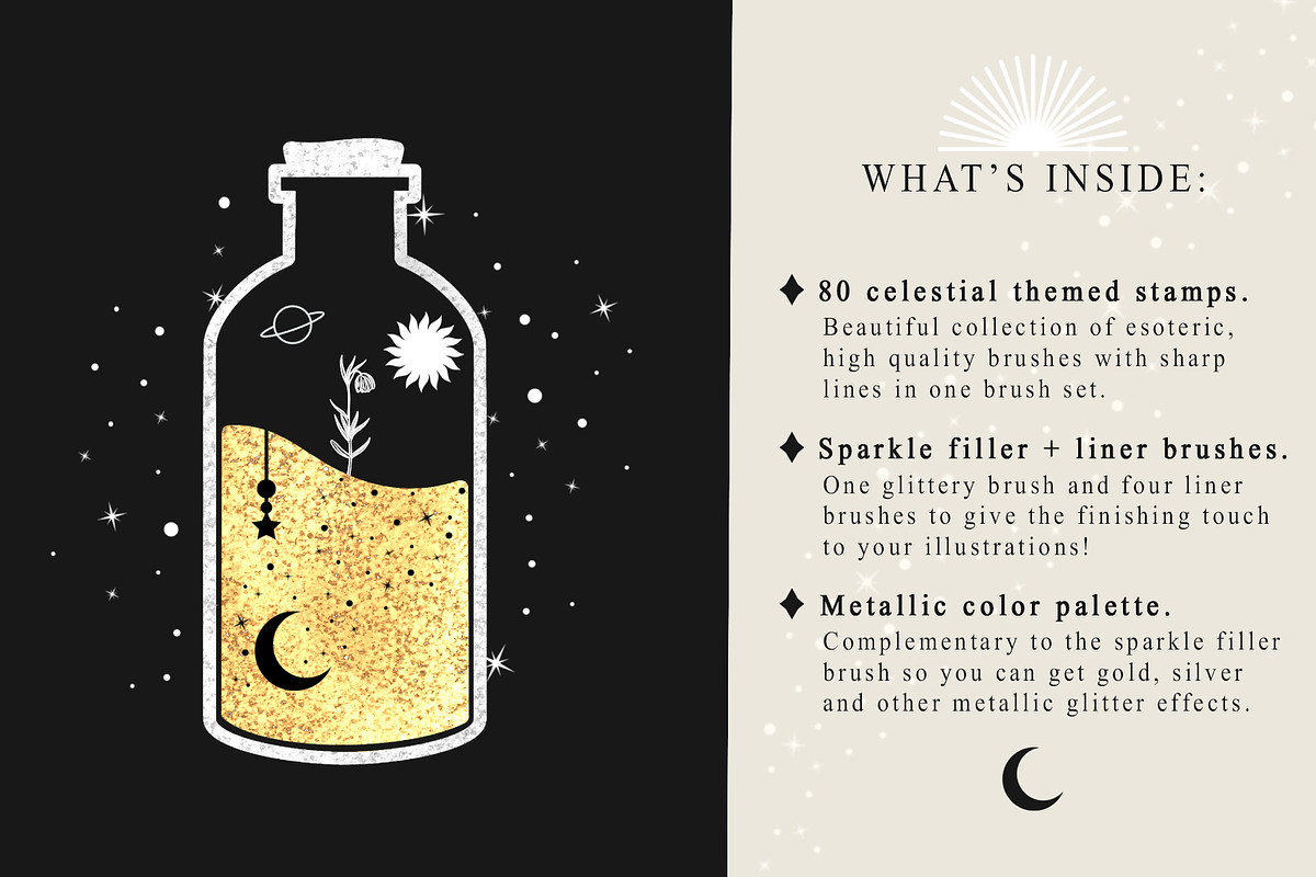 80 Celestial Procreate Stamp Brushes, a Brush Add-On by BrushBoy (Photo 2 of 7)