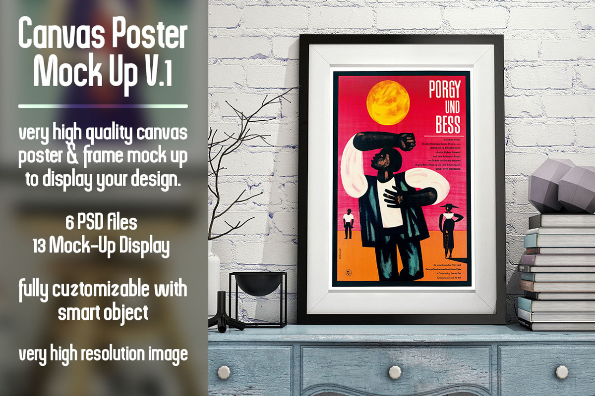 Canvas Poster Mock Up V1, a Print Template by Pixel Place (Photo 1 of 6)