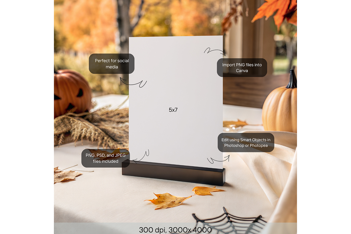 Elegant Fall Decor Sign Template, a Product Mockup by MockupWizard (Photo 2 of 5)