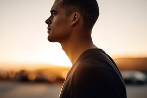 Side profile portrait of a young man, a Person Photo by MistyDay