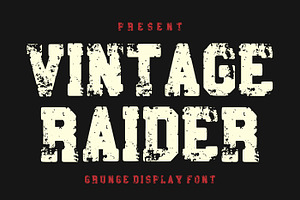 Vintage Raider – Bold Grunge Font, a Slab Serif Font by Fourteen Letter