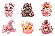 Coquette Pink Halloween Clipart, a Seasonal Illustration by Designworld (Thumbnail 3 of 6)