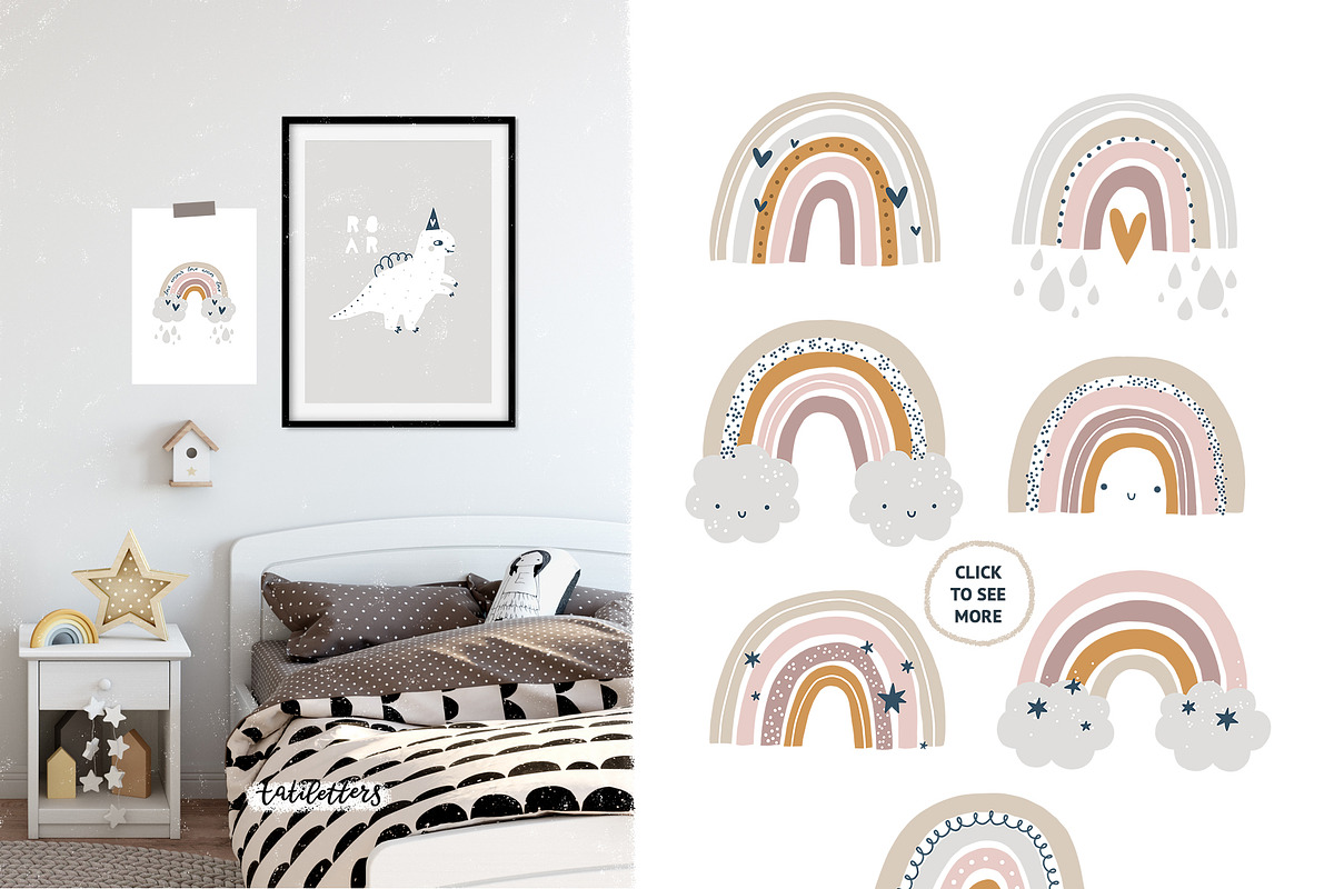 Baby Animals & Pastel Rainbows, an Animal Illustration by tatiletters (Photo 2 of 8)