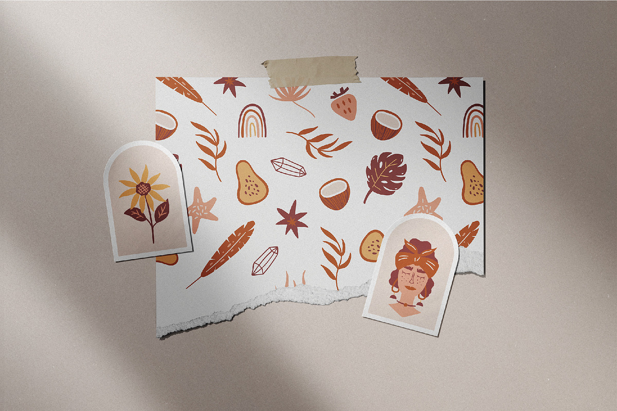 Boho Summer | Vector collection, a Decorative Illustration by katieromanoff_art (Photo 8 of 11)