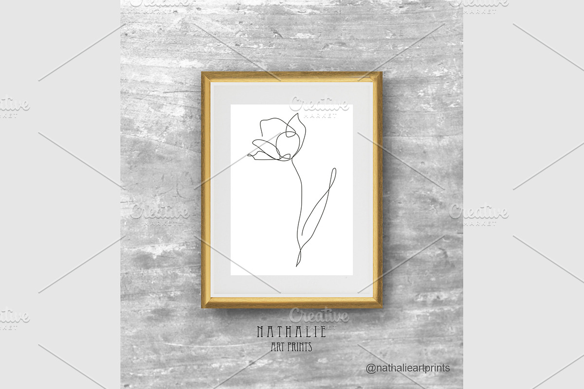 Tulip Digital Print. Line Art, a Background Graphic by Sunset&Sea Design (Photo 1 of 3)