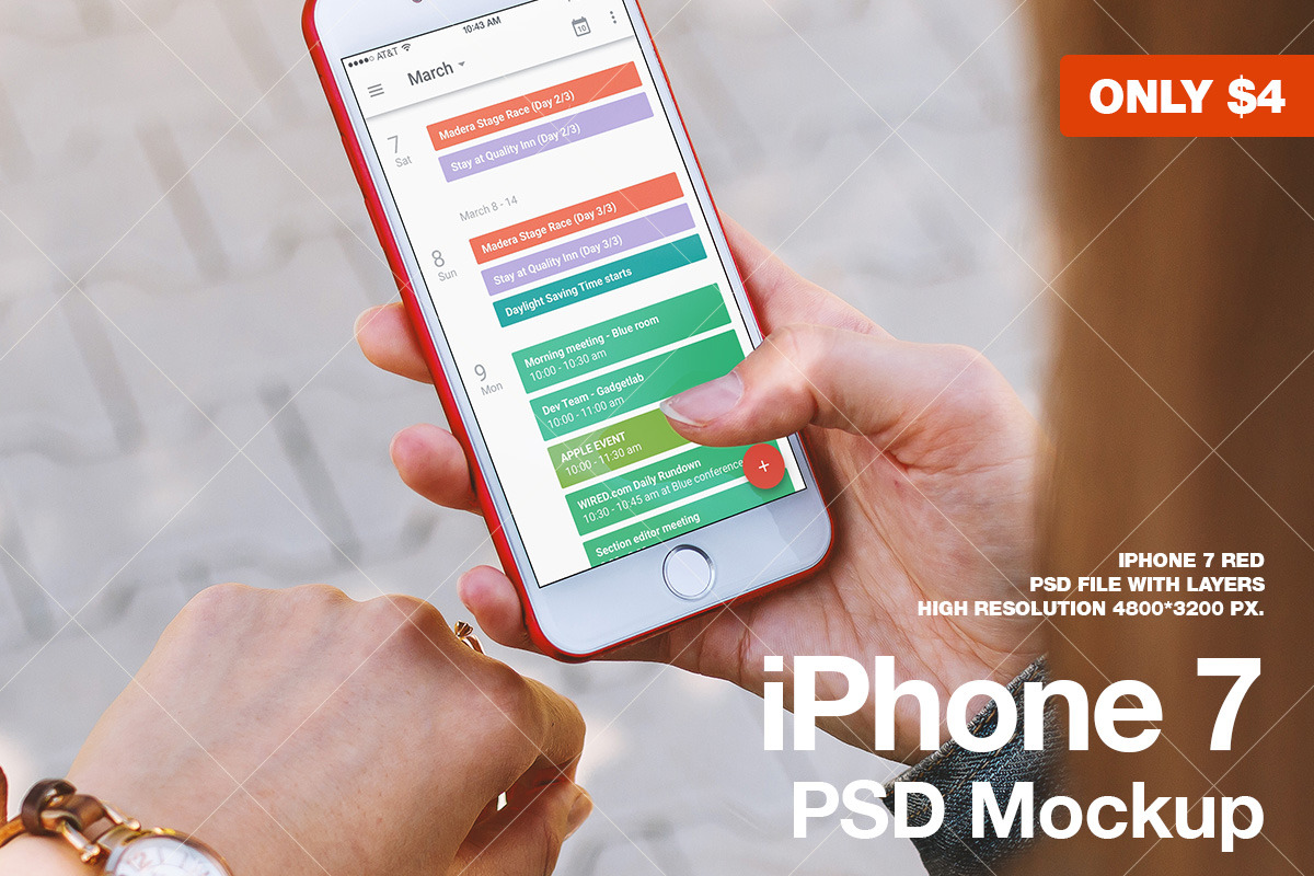 Woman is planning. iPhone PSD Mockup, an iPhone Mockup by StartMockups.com (Photo 2 of 2)