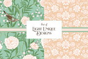 Morris Inspired Patterns Mint Coral, a Pattern Graphic by RachelStudio (Thumbnail 2 of 5)