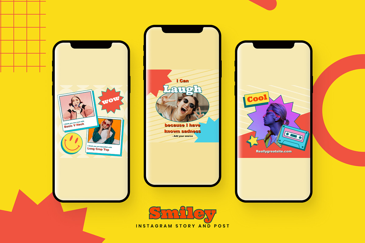 Smiley - Instagram Stories and Post, a Social Media Template by MYDesign (Photo 3 of 5)