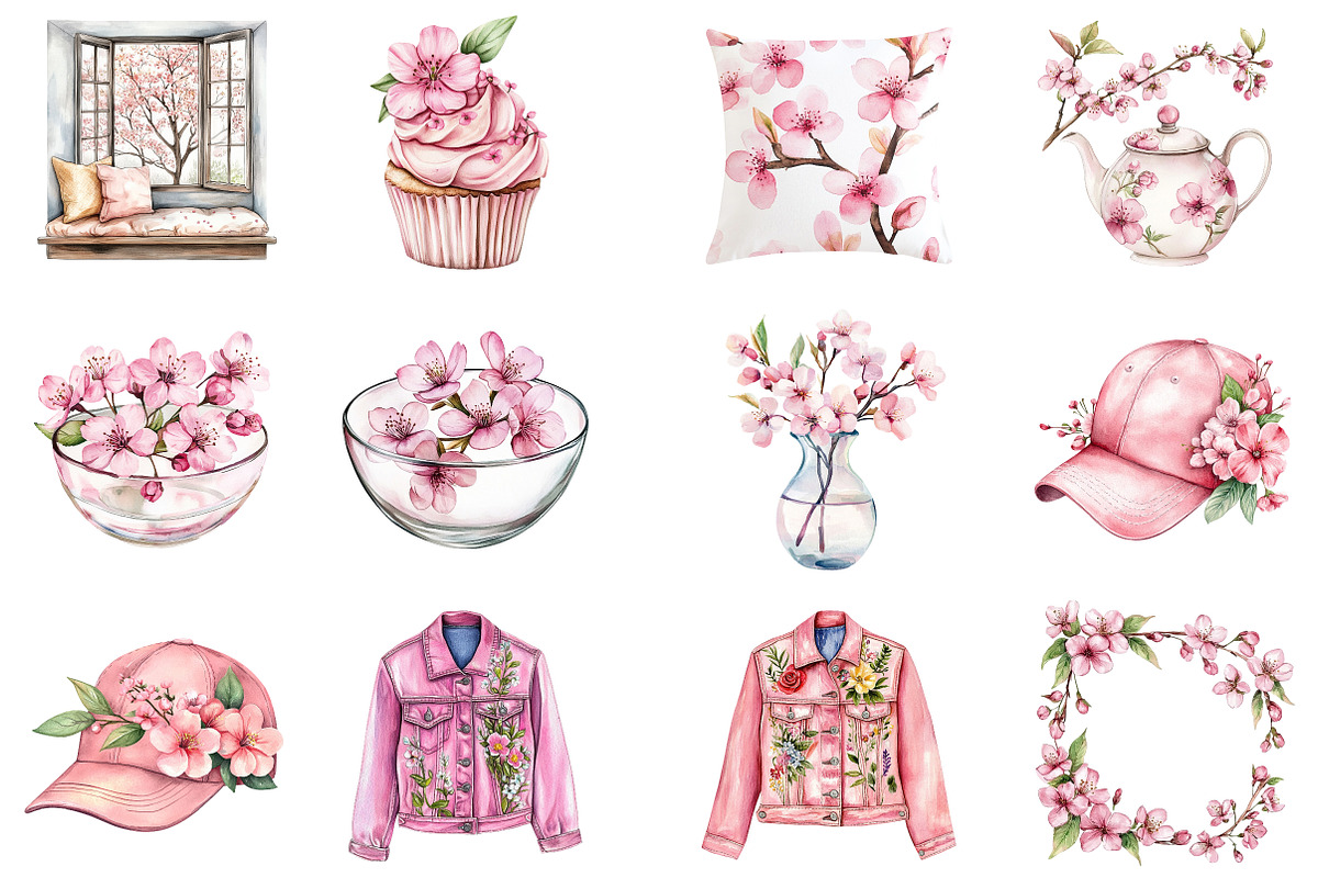 Spring Cherry Blossom Clipart, an Illustration by CitraGraphics (Photo 2 of 5)