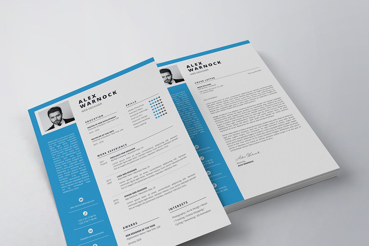 Modern Resume/CV Template, a Resume Template by theresumepark (Photo 4 of 4)