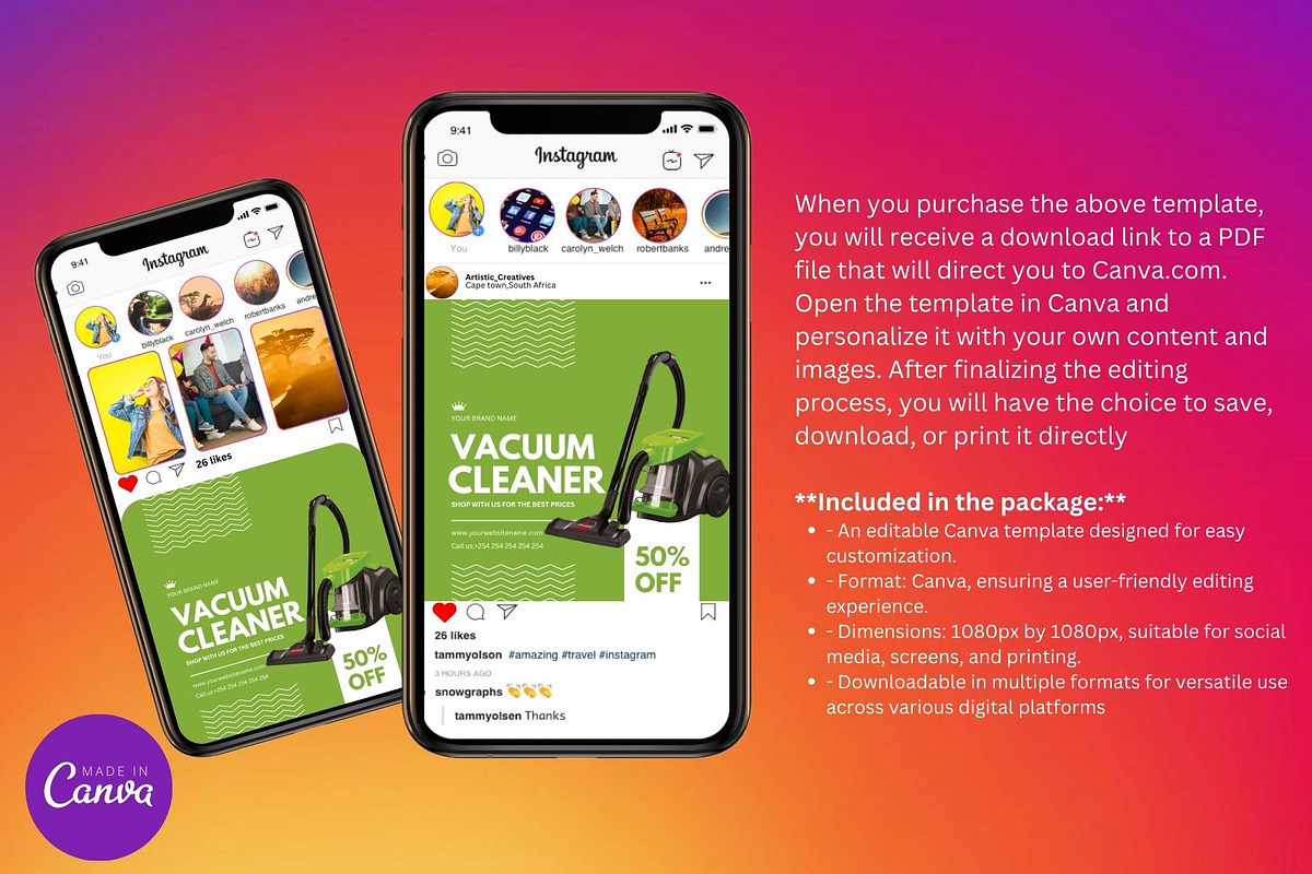 Vacuum Cleaner Sale Editable Design, a Social Media Template by Mishek Munene (Photo 1 of 4)