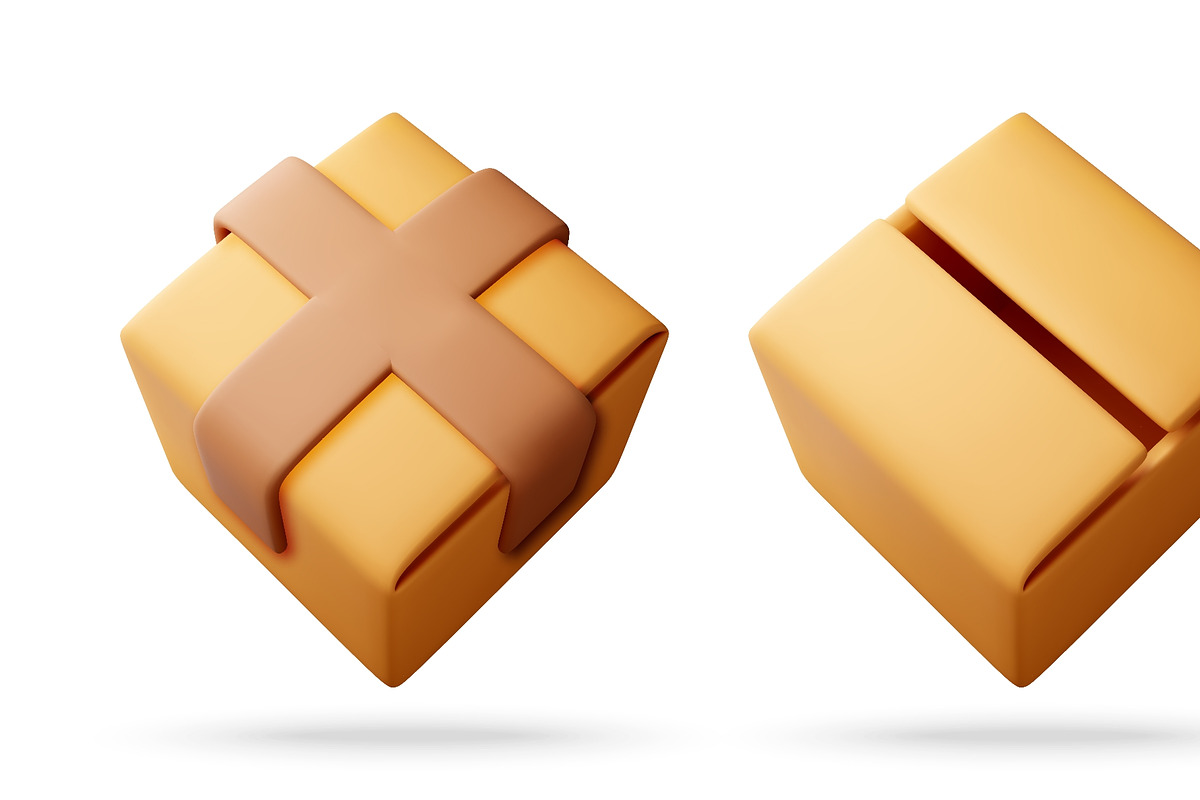 Two 3D rendered cartoonish delivery, an Object Illustration by Abscent (Photo 3 of 3)