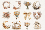 Vintage Fall Ghost Clipart, an Illustration by NadiaTheronArt (Thumbnail 3 of 5)