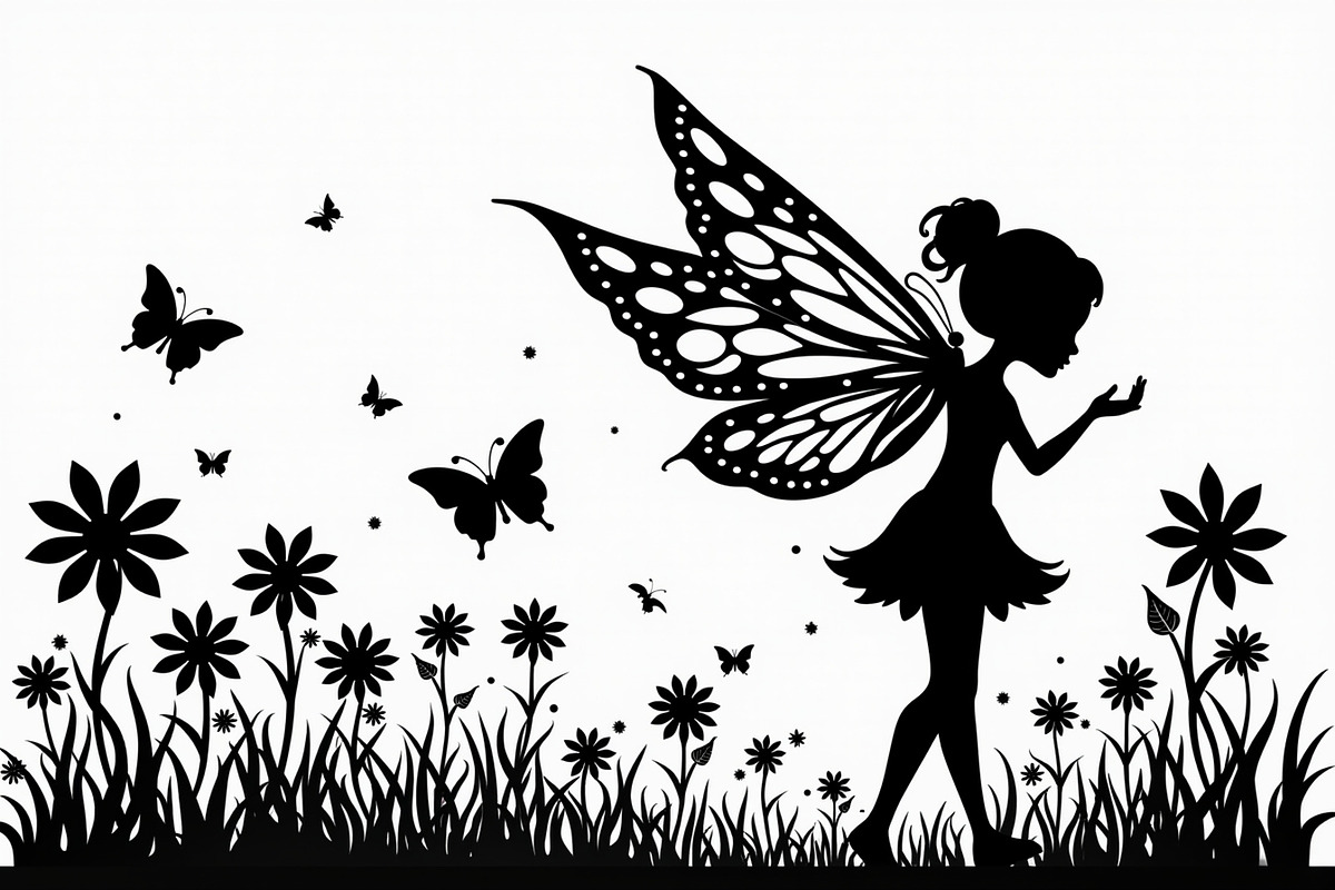 Silhouette of Fairy with Butterflie, an Illustration by Amazin_art (Photo 9 of 21)