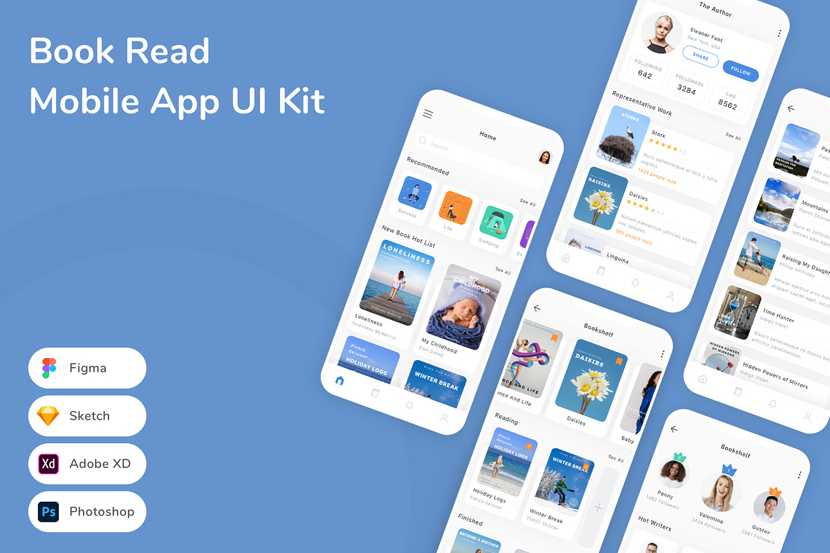Book Read Mobile App UI Kit, an UI Kit Template by Betush