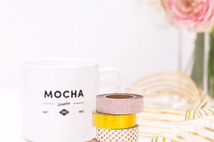 Washi tape and coffee stock photo stock photo containing washi and washitape