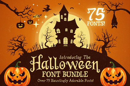 75 Halloween Fonts. Huge Bundle!