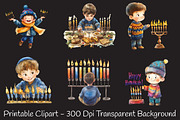 Menorah Boy, Hanukkah Art, Jewish, an Illustration by RobertsArt (Thumbnail 4 of 7)