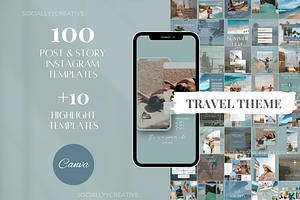 Travel Instagram Canva Templates, a Social Media Template by SociallyyCreative