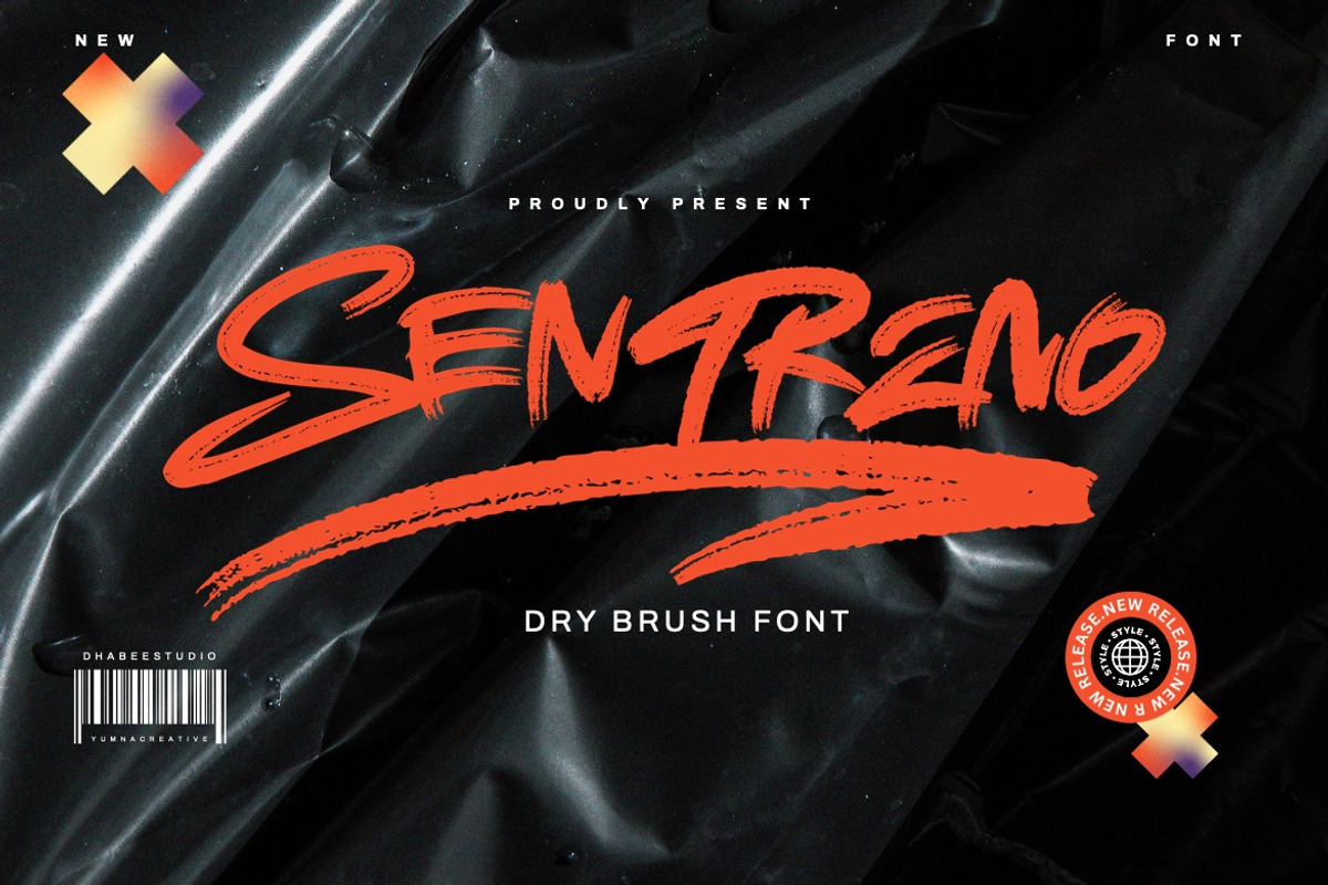 Sentreno - Dry Brush Font, a Handwritten Font by Dhabee (Photo 1 of 16)