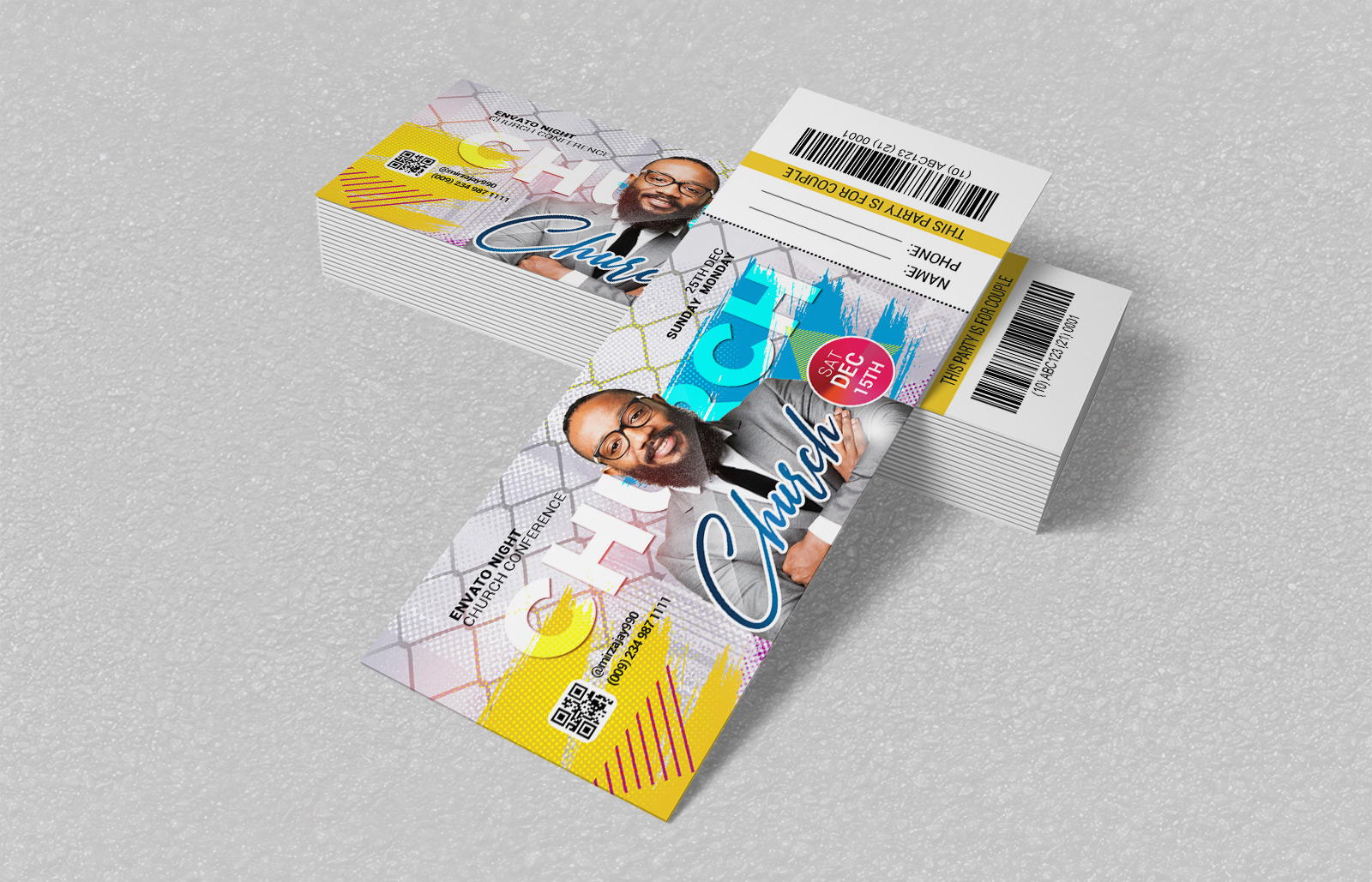 Church Concert Pass Tickets by Psd Templates  Creative Market
