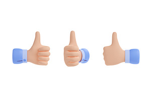 Thumb Up 3d Icon, Hand Gesture Of