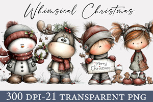 Whimsical Christmas Clipart Bundle, an Illustration by Designworld