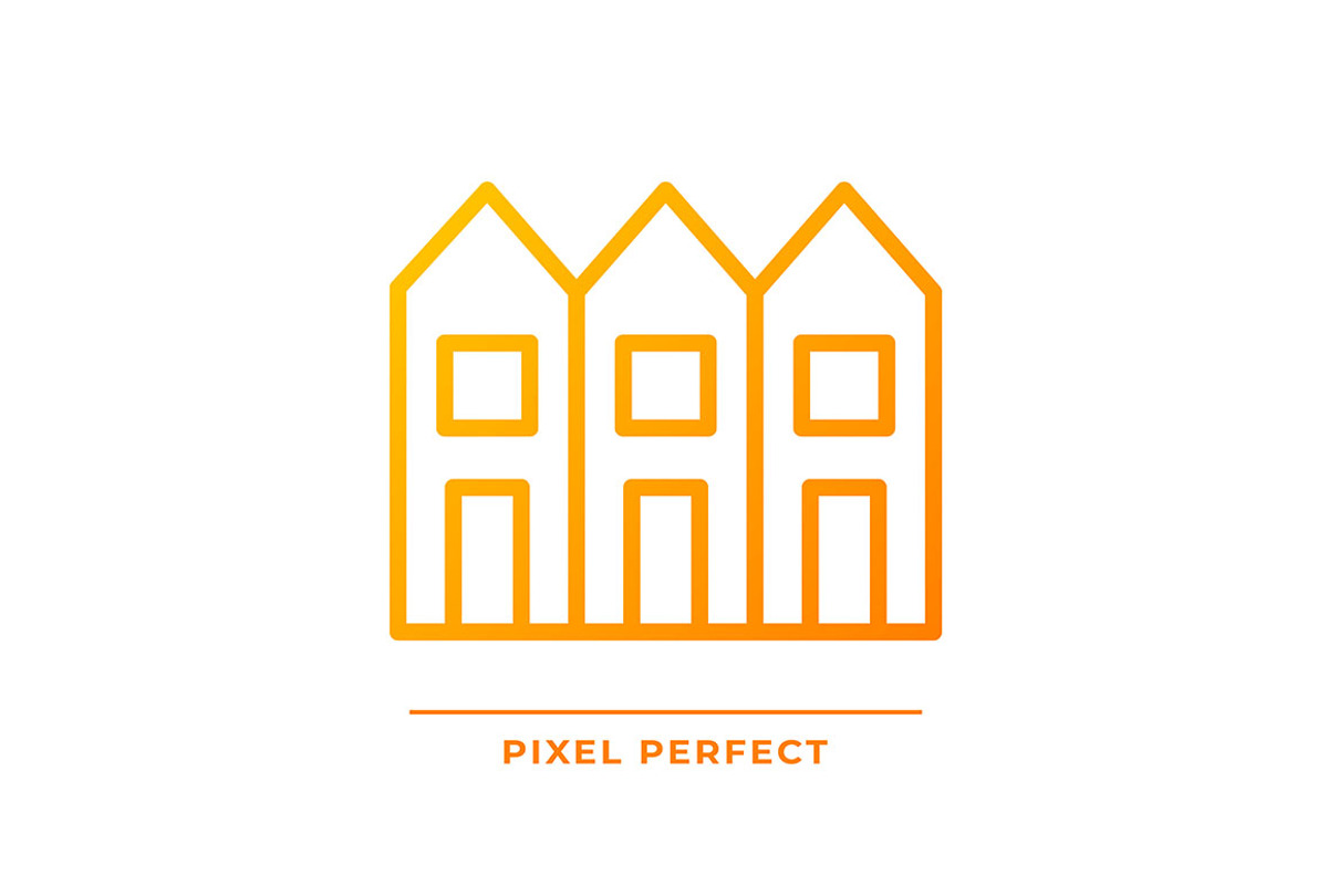 Townhouse pixel perfect gradient, an Icon by IMG Visuals