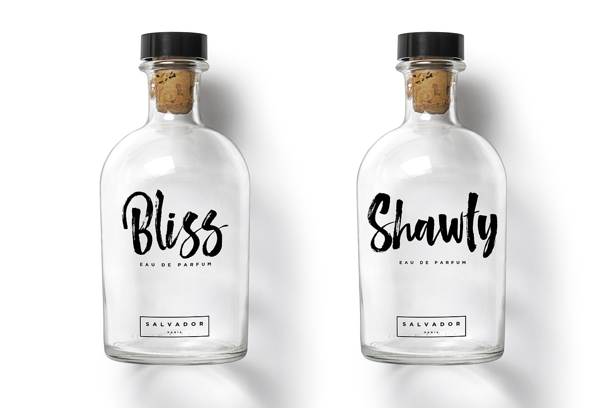 The Glamz watercolor brush logo font preview 8