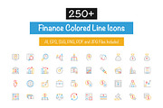 250+ Finance Colored Line Icons, an Outline Icon by Creative Stall (Thumbnail 1 of 4)