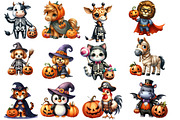Halloween Animals Clipart Bundle, an Illustration by Designworld (Thumbnail 3 of 5)